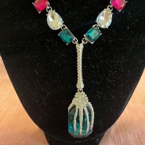 NWT 2024 Betsey Johnson Skeleton Hands Statement Necklace Halloween